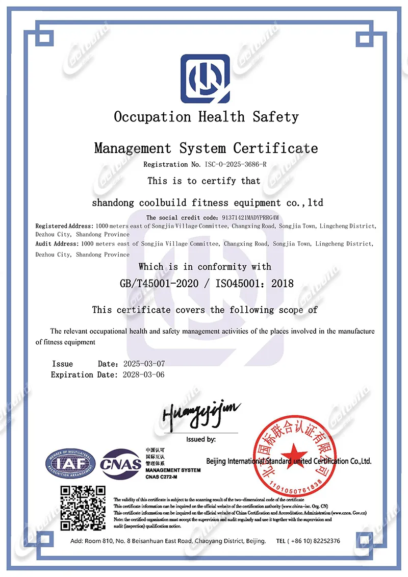 Occupation Health Safety Management System Certificate